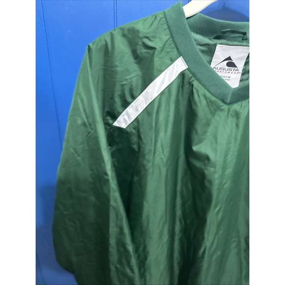 Augusta Sportswear Pullover Wind Breaker Mens Medium Green V Neck Golf - Picture 4 of 12